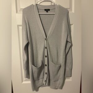 J.Crew Light Gray Women's Button-Front Cardigan Sweater